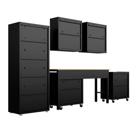 Fortress 6-Piece Garage Set in Charcoal Grey - Ornate Home