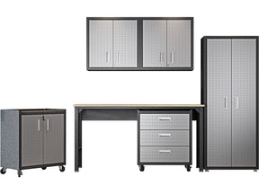 Fortress 6-Piece Garage Set in Grey - Ornate Home