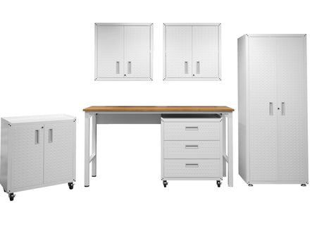 Fortress 6-Piece Garage Set in White - Ornate Home