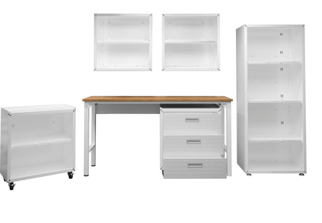 Fortress 6-Piece Garage Set in White - Ornate Home