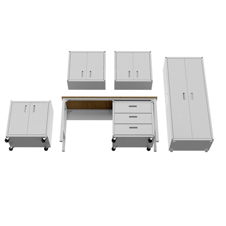 Fortress 6-Piece Garage Set in White - Ornate Home