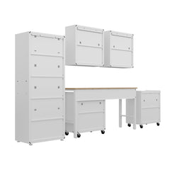 Fortress 6-Piece Garage Set in White - Ornate Home