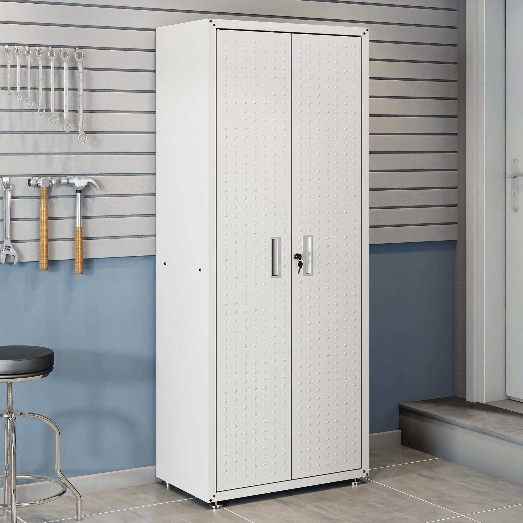 Fortress 6-Piece Garage Set in White - Ornate Home