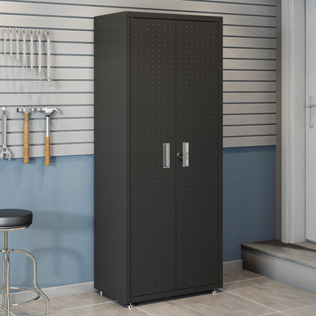 Fortress 74.8" Tall Garage Cabinet in Charcoal Grey - Ornate Home