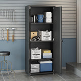 Fortress 74.8" Tall Garage Cabinet in Charcoal Grey - Ornate Home