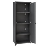 Fortress 74.8" Tall Garage Cabinet in Charcoal Grey - Ornate Home