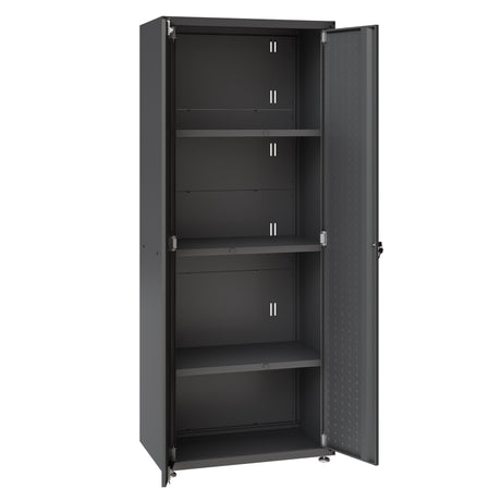 Fortress 74.8" Tall Garage Cabinet in Charcoal Grey - Ornate Home