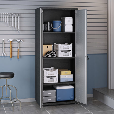 Fortress 74.8" Tall Garage Cabinet in Grey - Ornate Home
