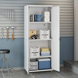 Fortress 74.8" Tall Garage Cabinet in White - Ornate Home
