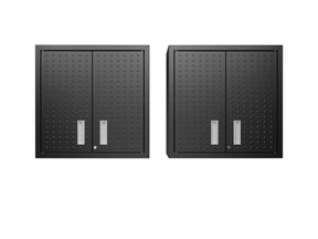 Fortress Floating Garage Cabinet in Charcoal Grey (set of 2) - Ornate Home