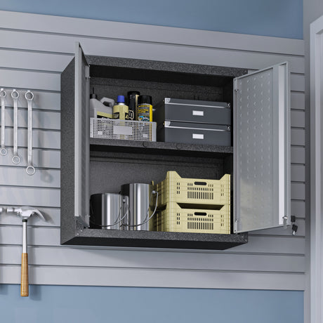 Fortress Floating Garage Cabinet in Grey - Ornate Home