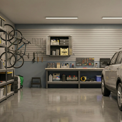 Fortress Floating Garage Cabinet in Grey - Ornate Home