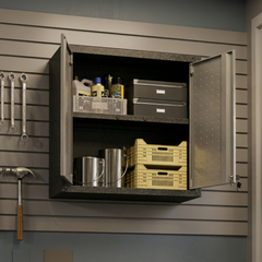 Fortress Floating Garage Cabinet in Grey - Ornate Home
