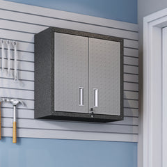 Fortress Floating Garage Cabinet in Grey (set of 2) - Ornate Home