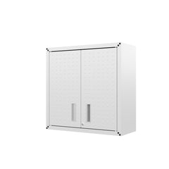 Fortress Floating Garage Cabinet in White (set of 2) - Ornate Home