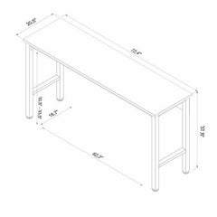 Fortress Garage Table in Natural Wood in Steel - Ornate Home