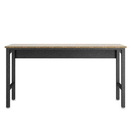 Fortress Garage Table in Natural Wood in Steel - Ornate Home