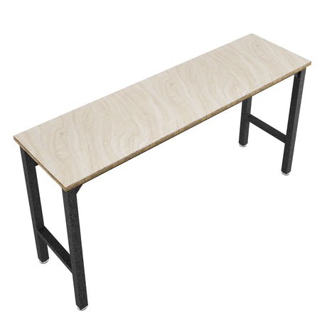 Fortress Garage Table in Natural Wood in Steel - Ornate Home