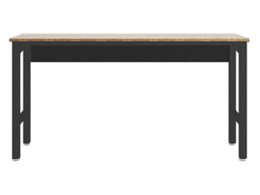 Fortress Natural Wood and Steel Garage Table in Charcoal Grey - Ornate Home