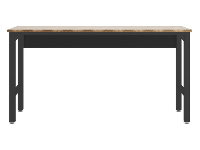 Fortress Natural Wood and Steel Garage Table in Charcoal Grey - Ornate Home