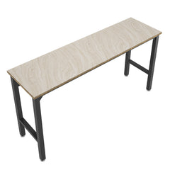 Fortress Natural Wood and Steel Garage Table in Charcoal Grey - Ornate Home