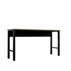 Fortress Natural Wood and Steel Garage Table in Charcoal Grey - Ornate Home