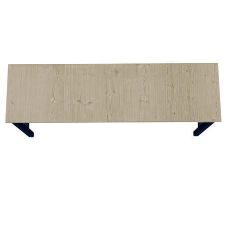 Fortress Natural Wood and Steel Garage Table in Charcoal Grey - Ornate Home