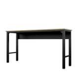 Fortress Natural Wood and Steel Garage Table in Charcoal Grey - Ornate Home