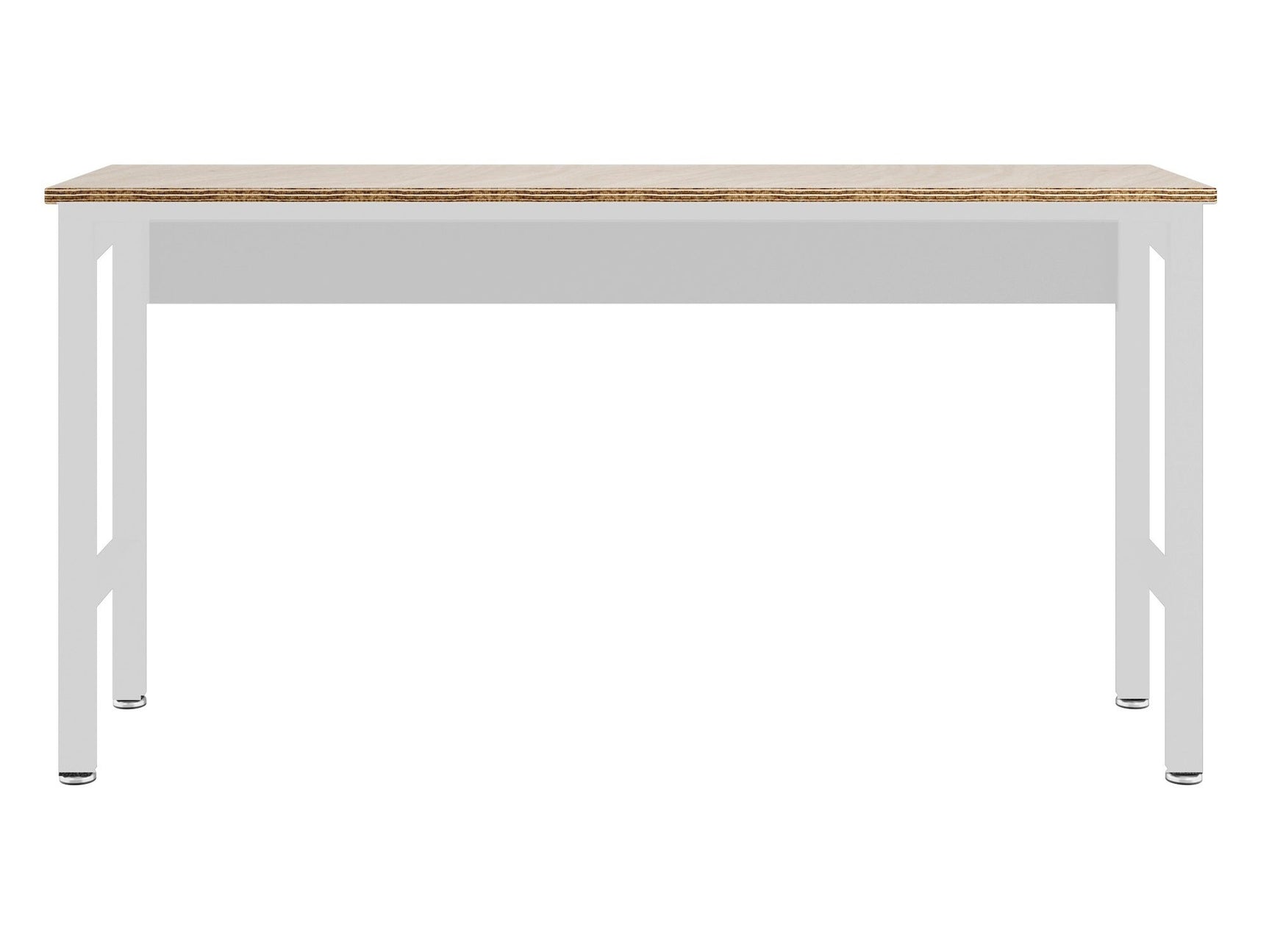 Fortress Natural Wood and Steel Garage Table in White - Ornate Home