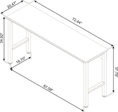 Fortress Natural Wood and Steel Garage Table in White - Ornate Home