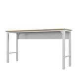 Fortress Natural Wood and Steel Garage Table in White - Ornate Home