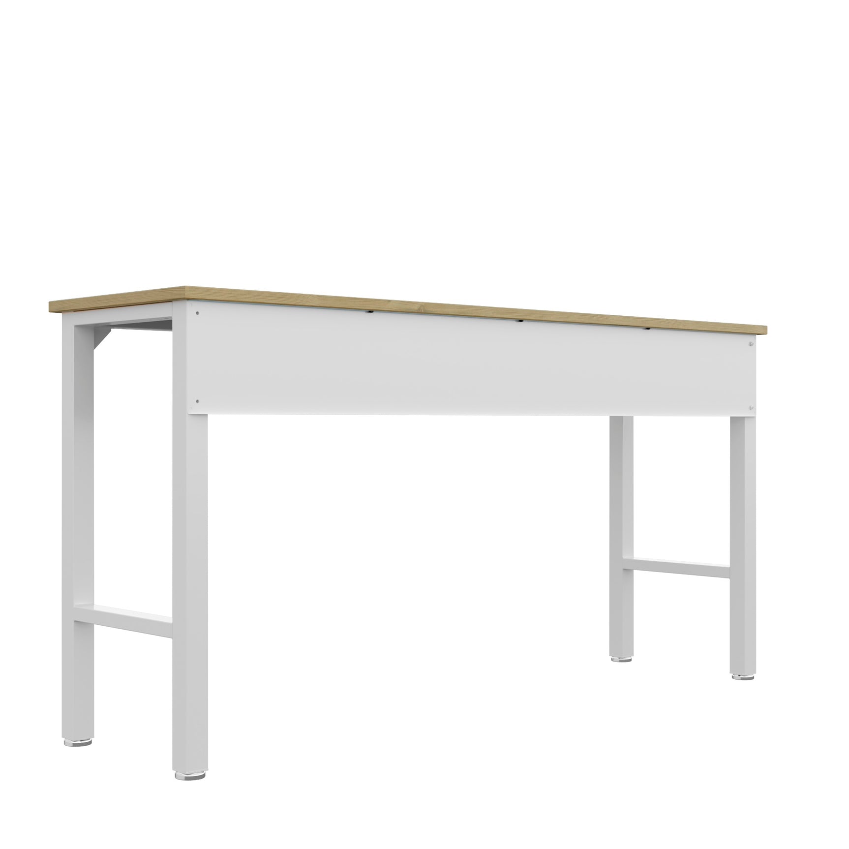 Fortress Natural Wood and Steel Garage Table in White - Ornate Home