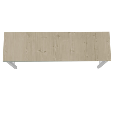 Fortress Natural Wood and Steel Garage Table in White - Ornate Home