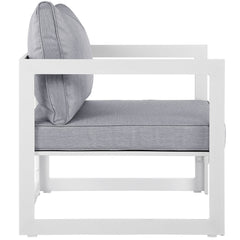 Fortuna White/Gray 6 Piece Outdoor Patio Sectional Sofa Set - 60x120x32.5" - Ornate Home
