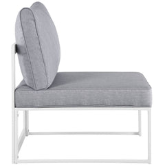 Fortuna White/Gray 8 Piece Outdoor Patio Sectional Sofa Set - 60x180" - Ornate Home