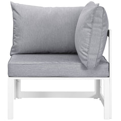 Fortuna White/Gray 8 Piece Outdoor Patio Sectional Sofa Set - 90x120" - Ornate Home