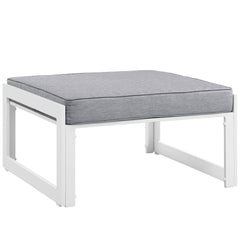Fortuna White/Gray 8 Piece Outdoor Patio Sectional Sofa Set - 90x120" - Ornate Home