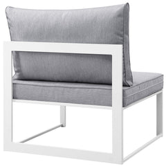Fortuna White/Gray 9 Piece Outdoor Patio Sectional Sofa Set - Ornate Home
