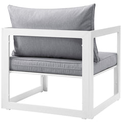 Fortuna White/Gray Outdoor Patio Armchair - Ornate Home
