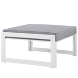 Fortuna White/Gray Outdoor Patio Ottoman - Ornate Home