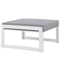 Fortuna White/Gray Outdoor Patio Ottoman - Ornate Home