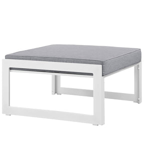 Fortuna White/Gray Outdoor Patio Ottoman - Ornate Home