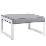 Fortuna White/Gray Outdoor Patio Ottoman - Ornate Home