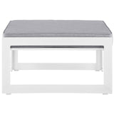 Fortuna White/Gray Outdoor Patio Ottoman - Ornate Home