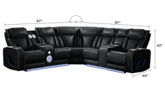 Fortuner Black Sectional - Ornate Home