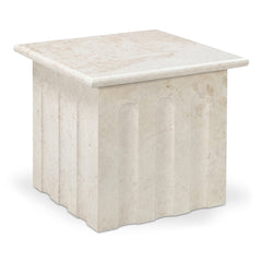 Forum Cream Beige Marble Side Table - Ornate Home