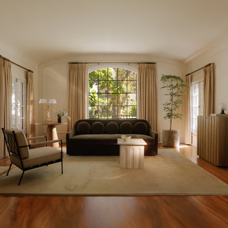 Forum Cream Beige Marble Side Table - Ornate Home