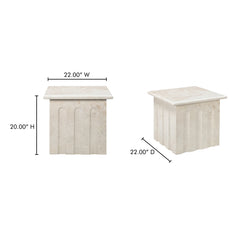 Forum Cream Beige Marble Side Table - Ornate Home