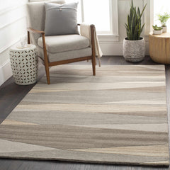 Forum Taupe Modern Wool Rug - Ornate Home