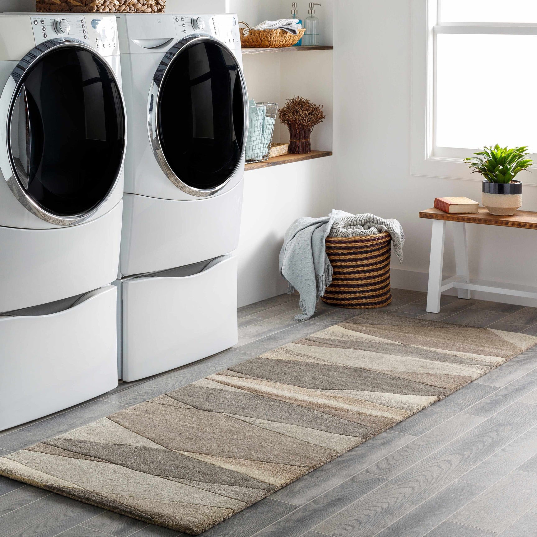Forum Taupe Modern Wool Rug - Ornate Home